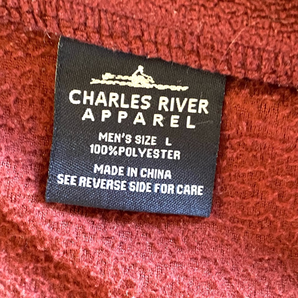 Charles River Harvard University Logo Fleece Academia Zip Up Men’s Jacket Large - Picture 4 of 11